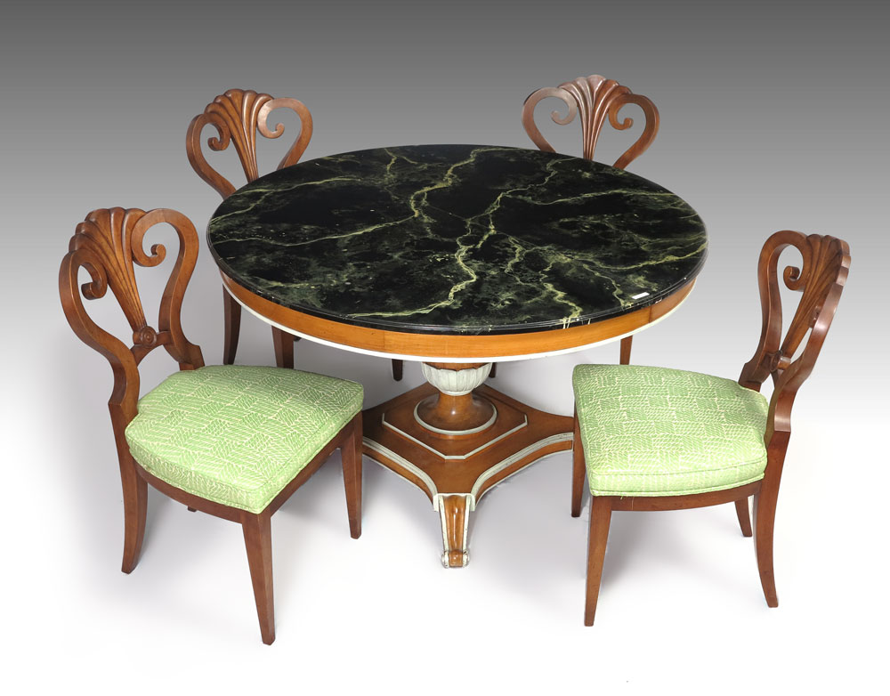 ITALIAN FAUX MARBLE TOP DINING