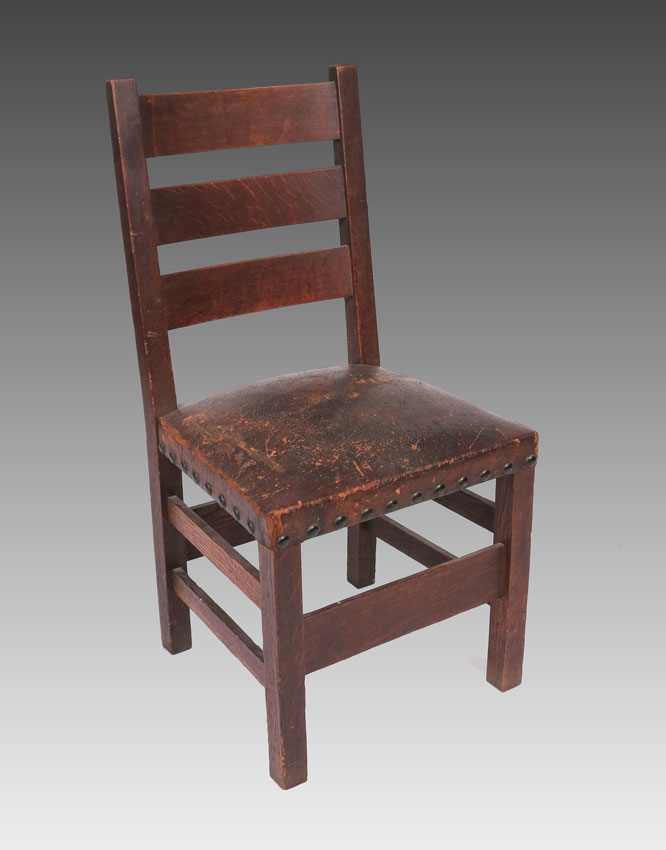 GUSTAV STICKLEY OAK DINING CHAIR 1460ca