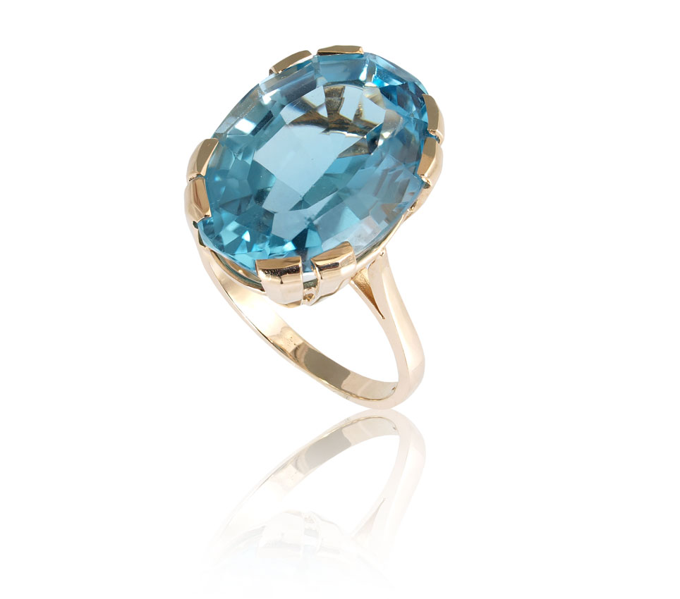 13.25 CT LONDON BLUE TOPAZ RING: