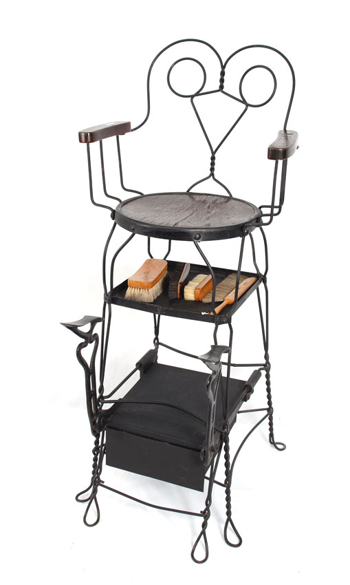 WROUGHT IRON SHOE SHINE STOOL STAND  146139