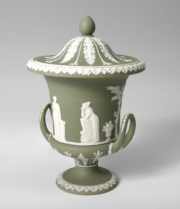 WEDGWOOD JASPERWARE COVERED URN  146132