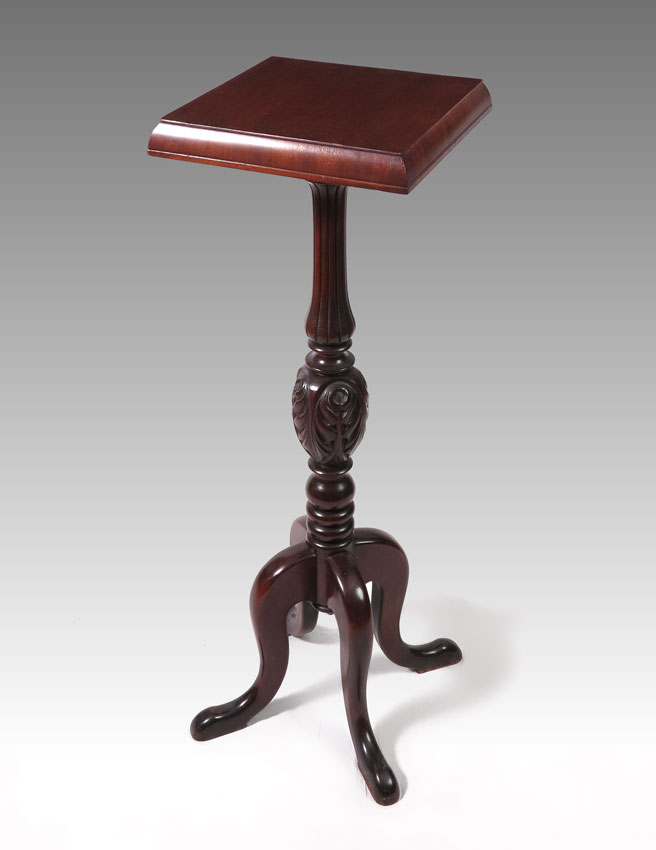 MAHOGANY PLANT STAND: Square top