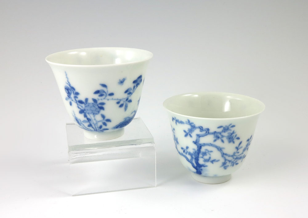 TWO CHINESE PORCELAIN WINE CUPS: