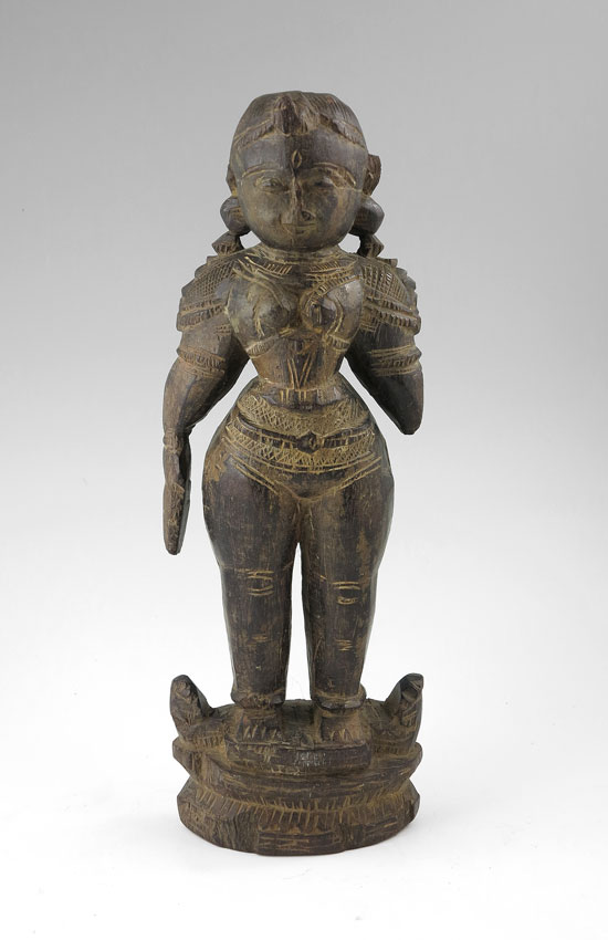 ASIAN CARVED WOOD GODDESS Figure 14616c