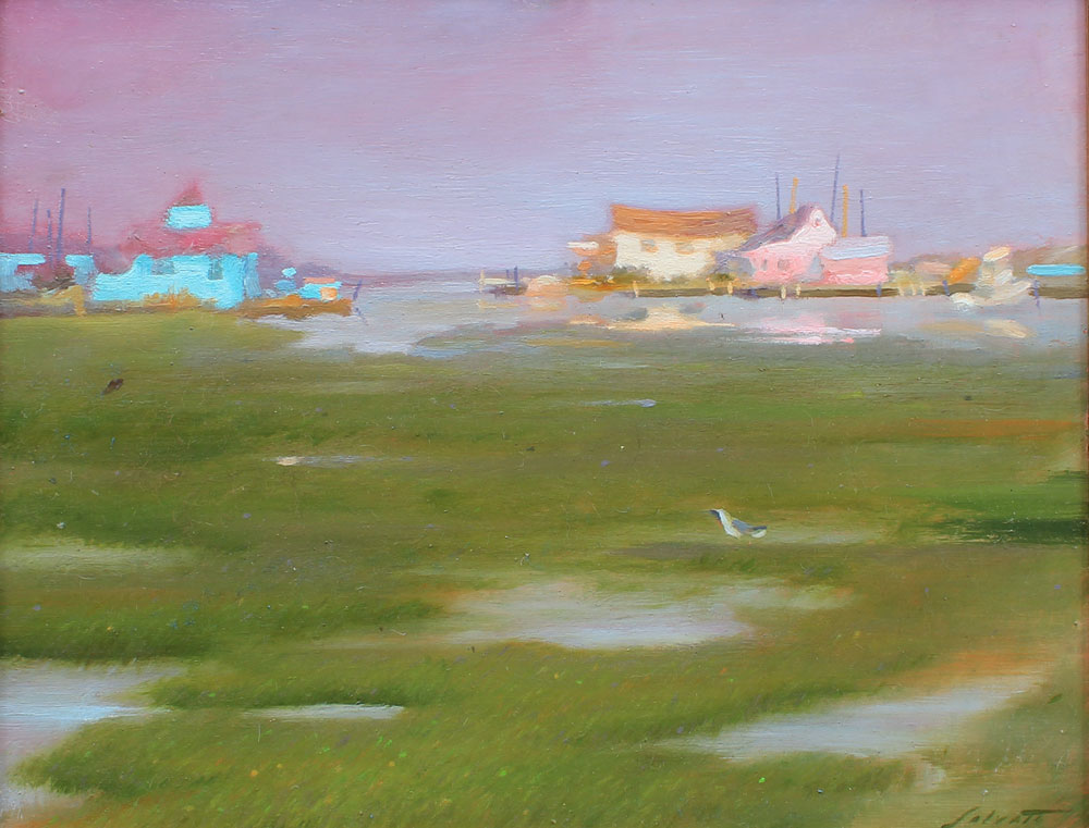 Coastal Marsh Painting signed Salvati: