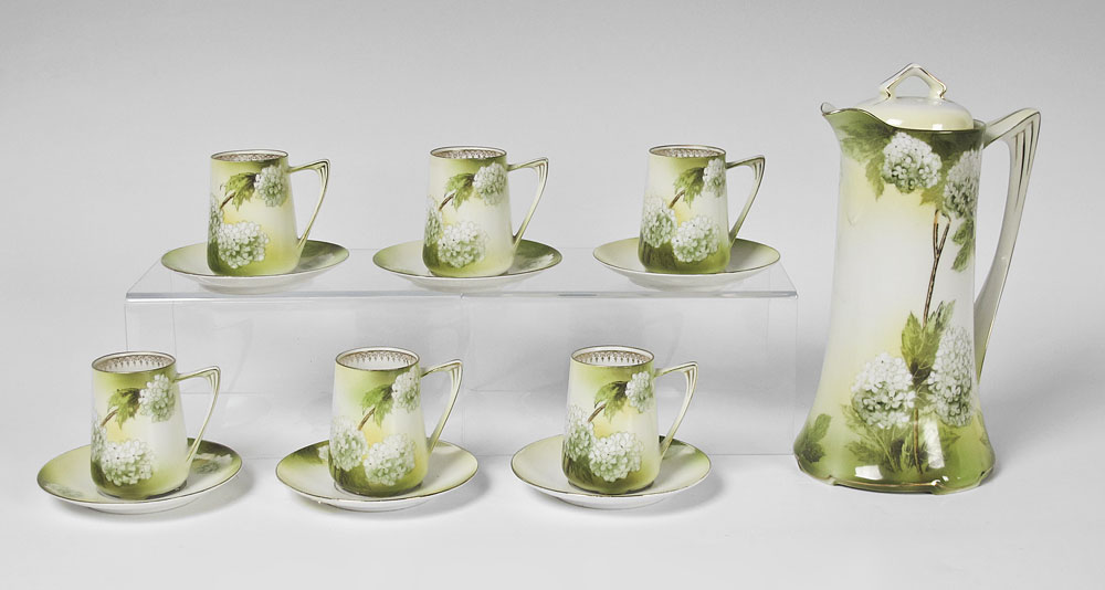 R S GERMANY PORCELAIN CHOCOLATE SET: