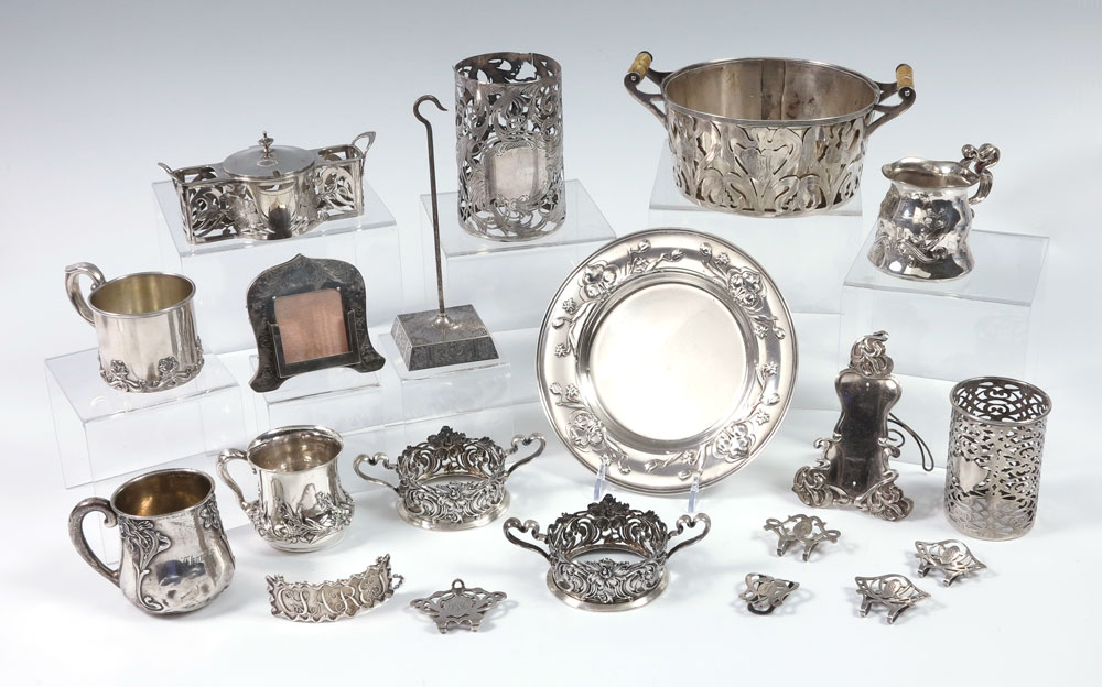 ESTATE COLLECTION OF ART NOUVEAU STERLING: