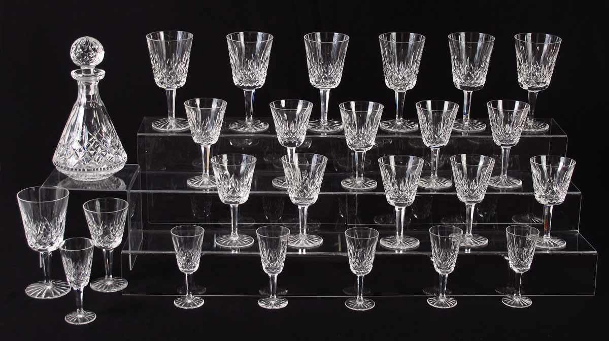 25 PIECE WATERFORD LISMORE CRYSTAL: