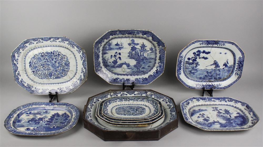 NINE CHINESE EXPORT BLUE AND WHITE 146238