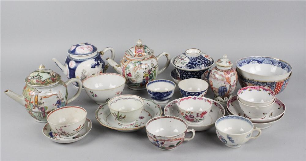 TWENTY CHINESE EXPORT TEA WARES LATE