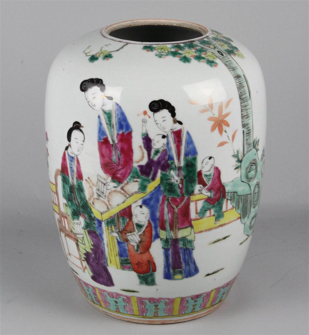 CHINESE FAMILLE ROSE OVOID JAR 14623e