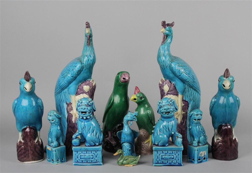 GROUP OF EIGHT GLAZED MODELS OF 14623f