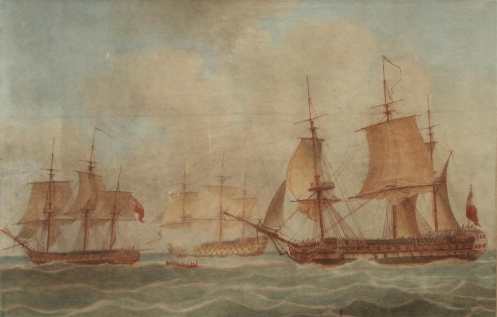 ATTRIBUTED TO POCOCK BRITISH NAVAL SHIPS