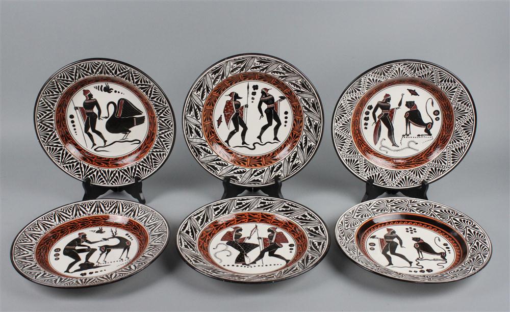 SIX ITALIAN CREAMWARE PLATES first