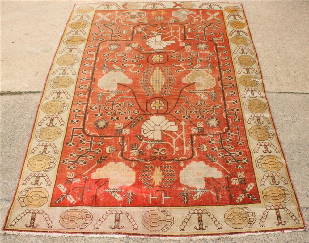 KHUTON TURKMAN RUG yellow brown 14630a