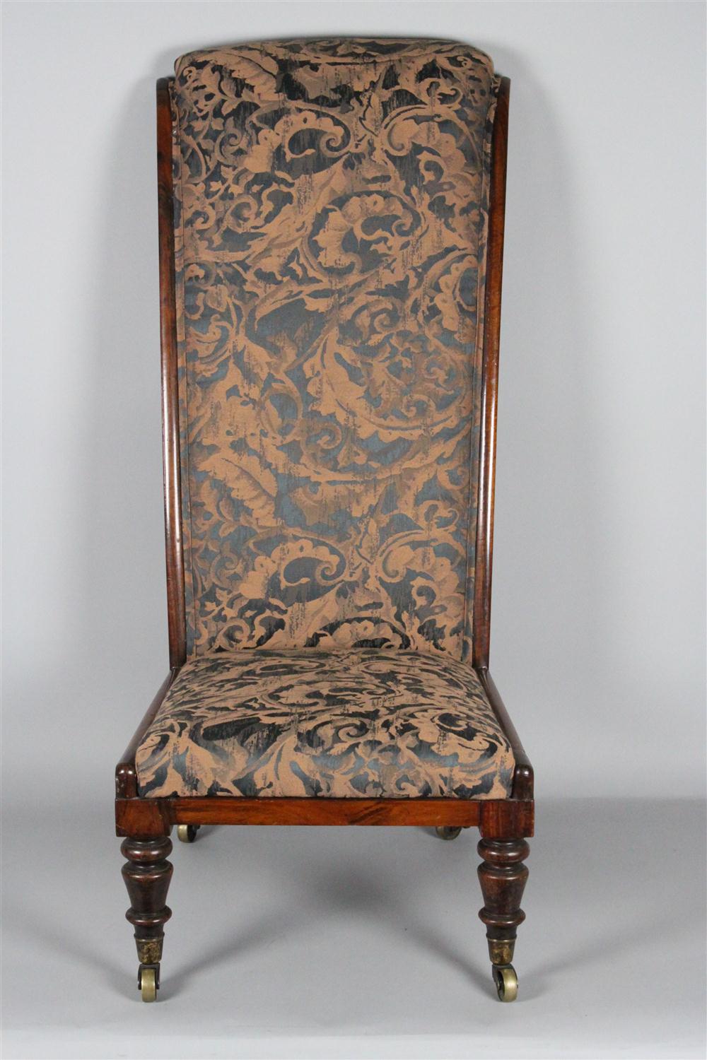 ENGLISH MAHOGANY PRAYER CHAIR 19TH 14635a