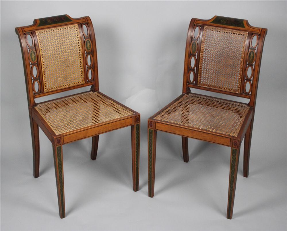 PAIR OF EDWARDIAN CARVED AND PAINTED 146359