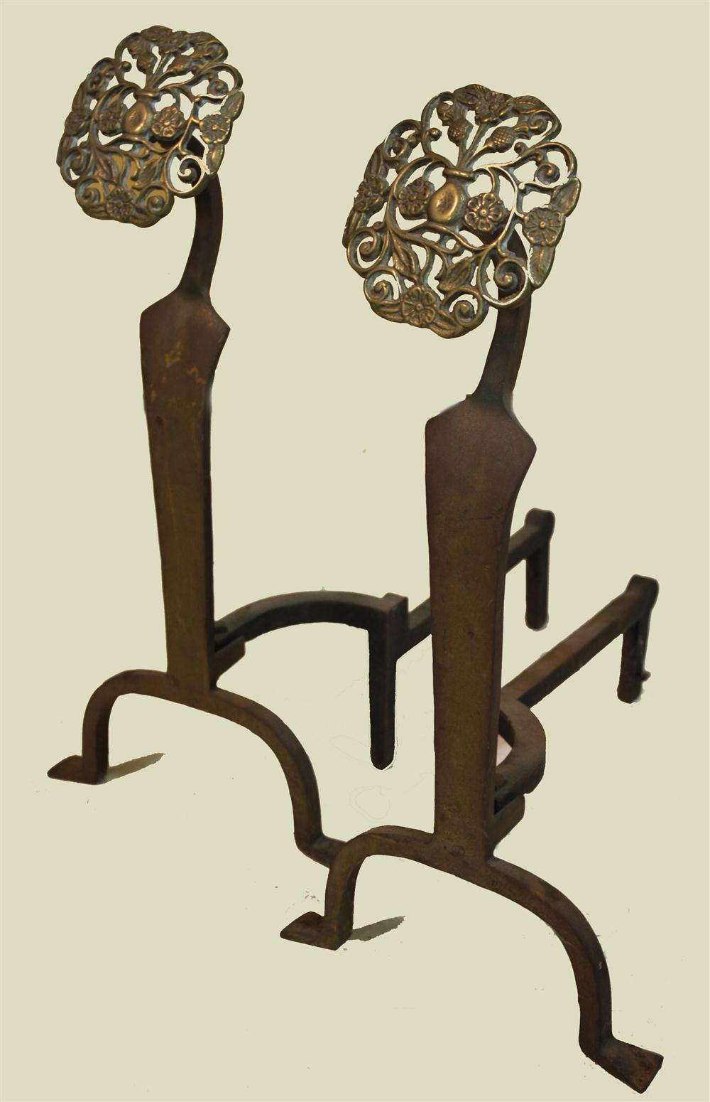 PAIR OF ARTS AND CRAFTS STYLE ANDIRONS 146366