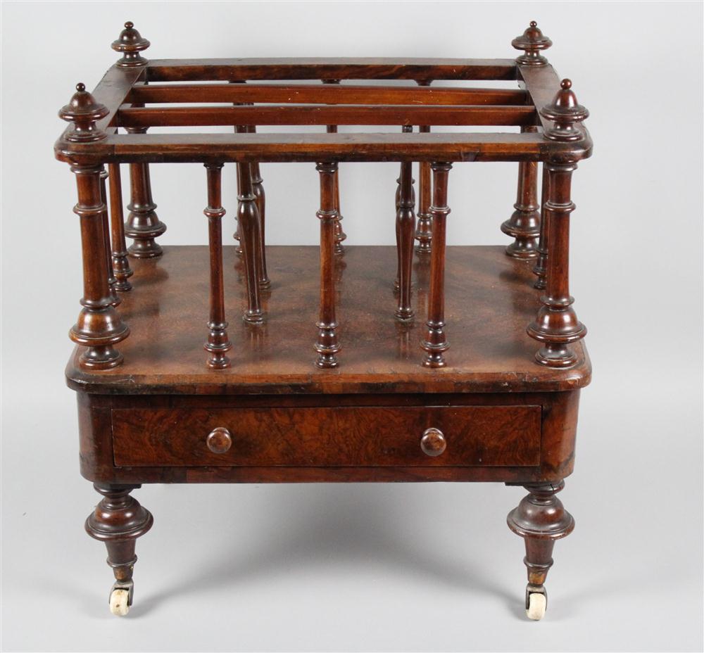 VICTORIAN BURLED WALNUT CANTEBURY 146369