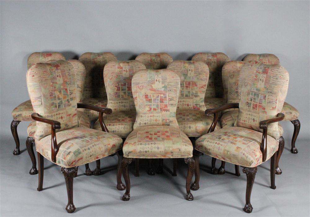 SET OF TWELVE MAHOGANY CHIPPENDALE 14637d