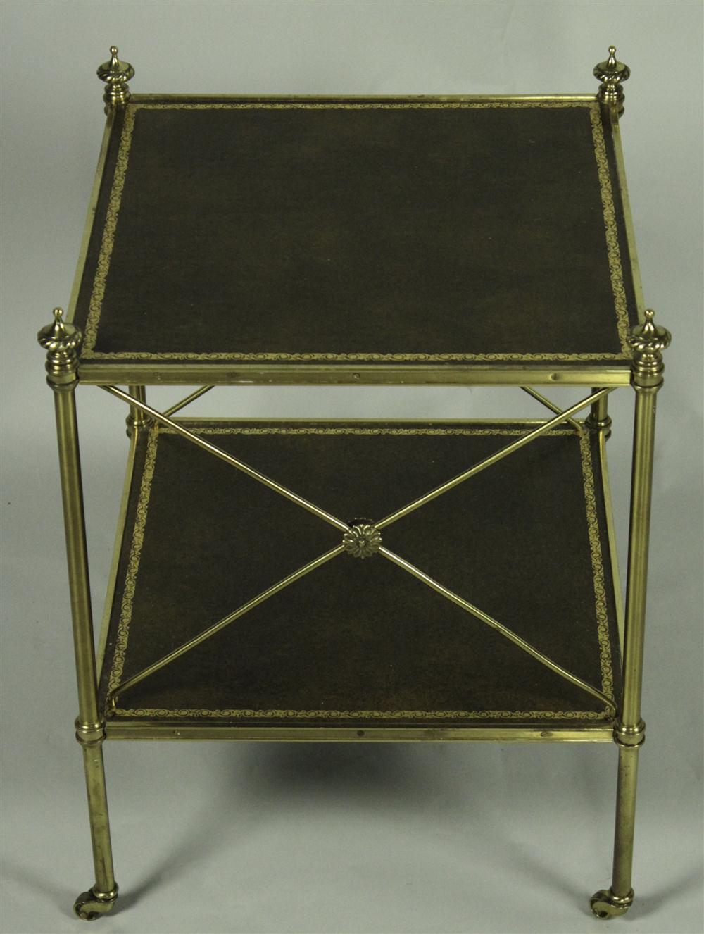 BAKER BRASS AND LEATHER SIDE TABLE 146377