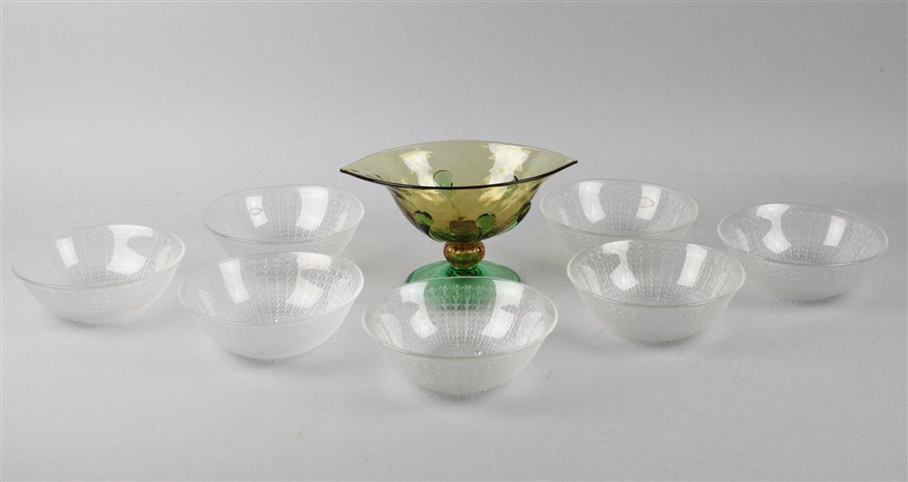 TWELVE VENINI GLASS SHELL SALTS 1463a5