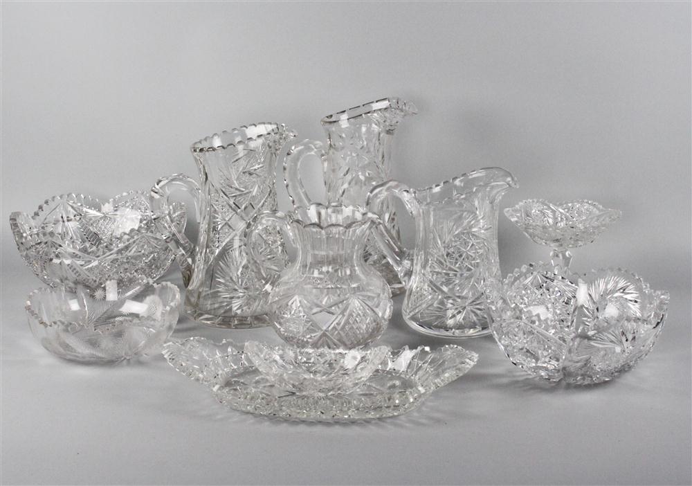 TEN CUT GLASS TABLEWARES including 1463a8