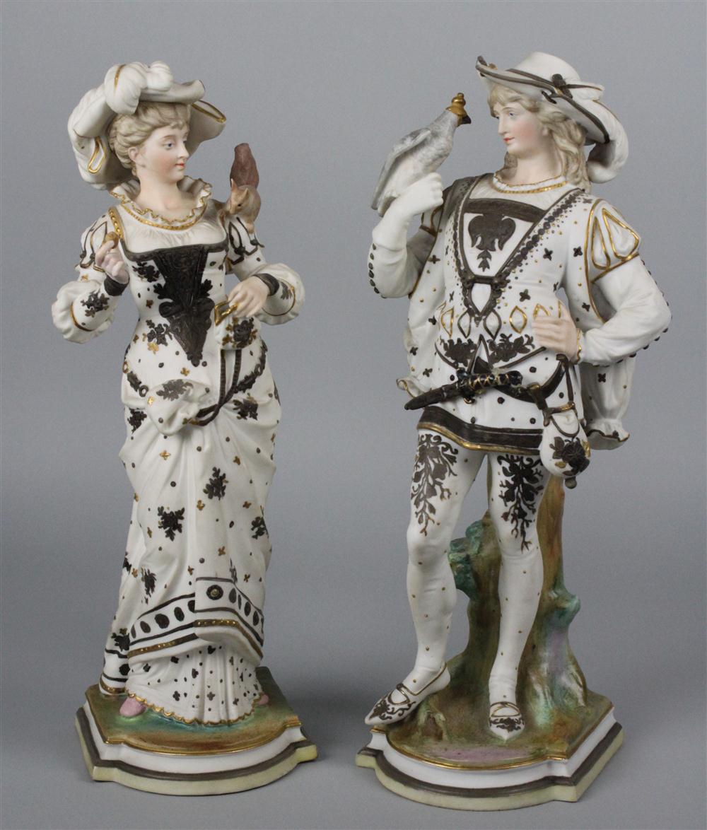 PAIR OF CONTINENTAL FIGURES OF A GALLANT