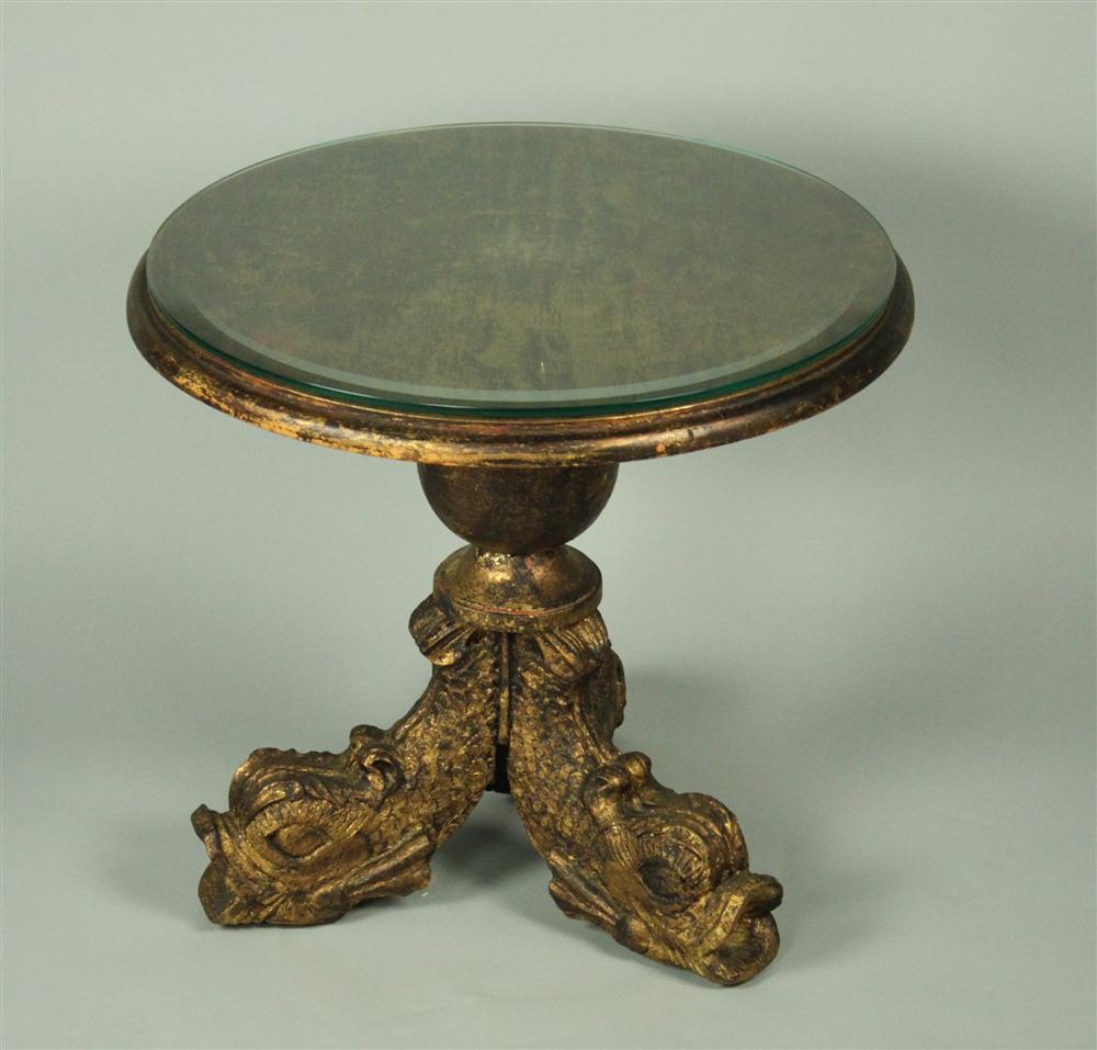 REGENCY STYLE ROUND GILTWOOD COFFEE