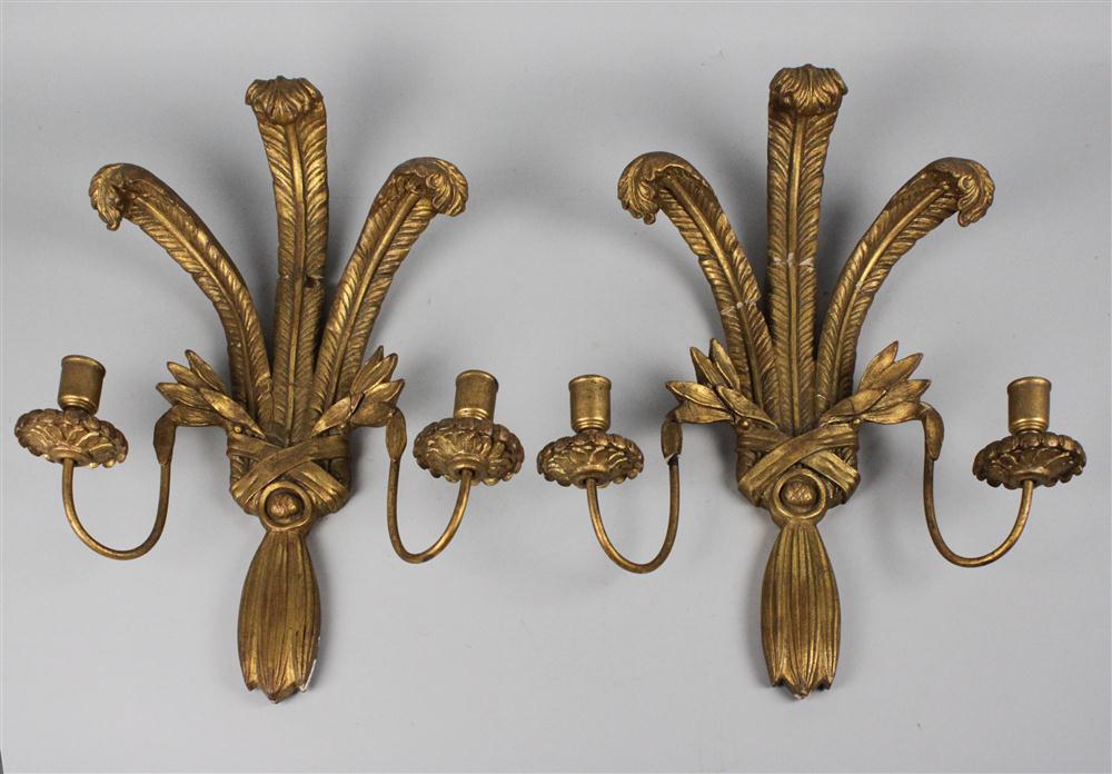 PAIR OF REGENCY STYLE GILT WOOD