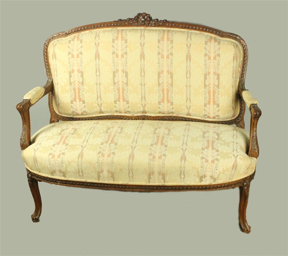 LOUIS XV STYLE CARVED WALNUT SETTEE 146495