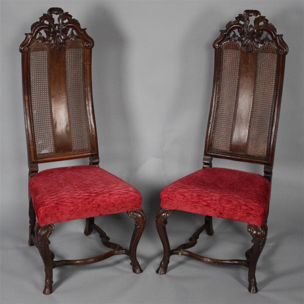 PAIR OF WALNUT BAROQUE STYLE CHAIRS 14648c