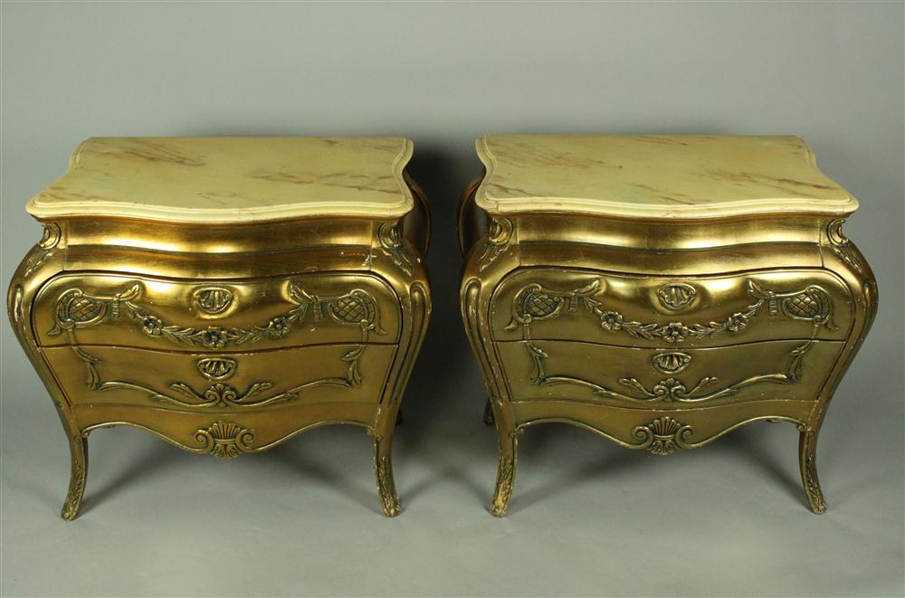 PAIR OF LOUIS XV STYLE GOLD PAINTED 146496