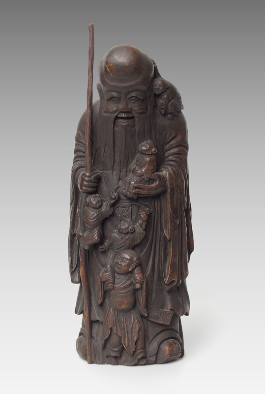 CARVED WOOD BUDDHA Carved with 146547