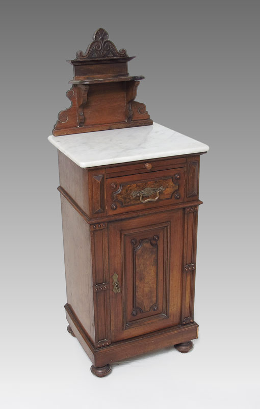 VICTORIAN MARBLE TOP STAND: Carved