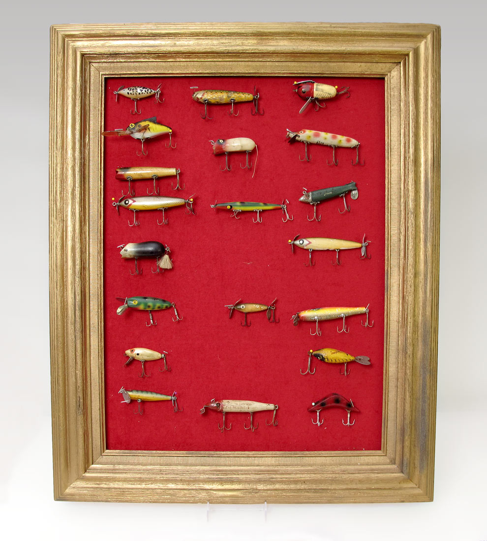 FRAMED COLLECTION OF VINTAGE FISHING 14659f
