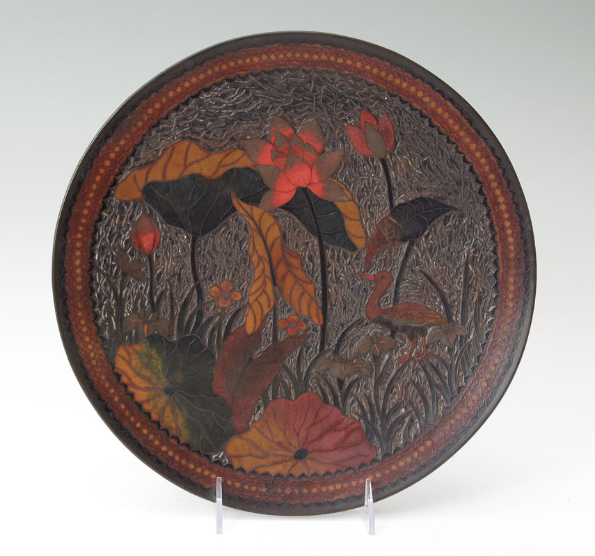 TOTAI TREE BARK CLOISONNE CHARGER: