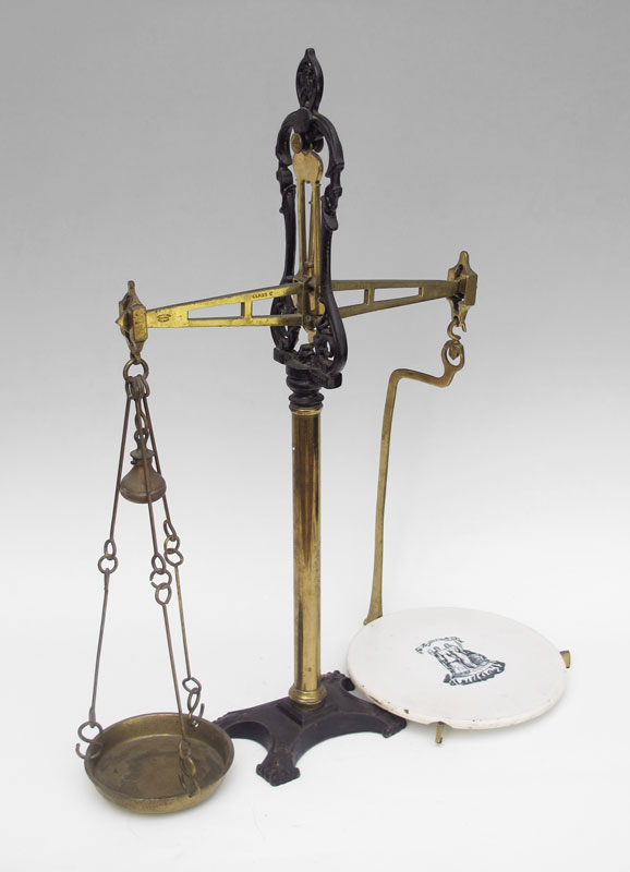 ANDERSON BROTHERS BRASS BALANCE SCALE: