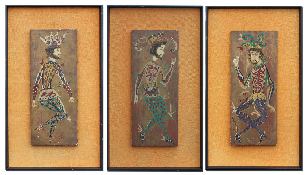 THREE MODERNIST OIL ON WOOD PANEL 1465c5