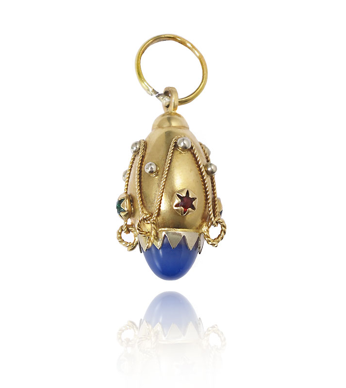 18K EGG FORM LANTERN CHARM PENDANT  1465d1