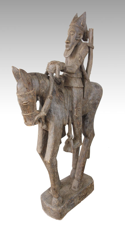 CARVED AFRICAN YAURE HORSEMAN  14665e