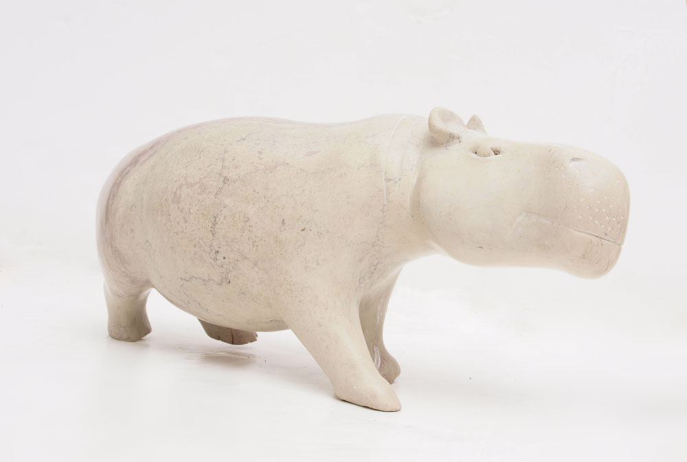 CARVED AFRICAN STONE HIPPO 8 h 146668