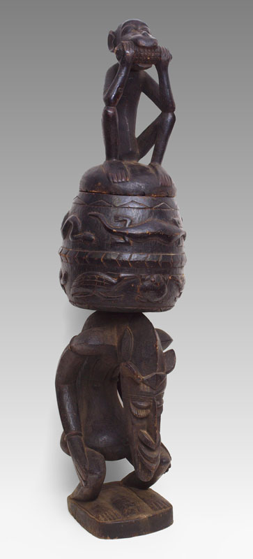CARVED AFRICAN BAMILIEKE MONKEY 146674
