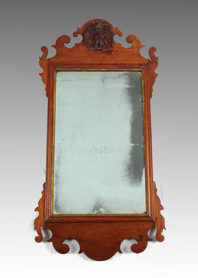 EARLY 19TH C CHIPPENDALE TYPE MIRROR  1466df