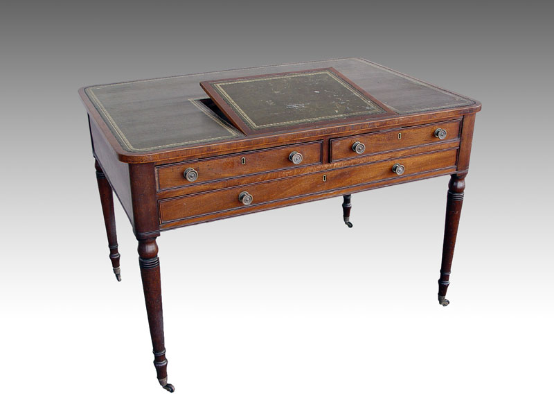 1850 s ENGLISH LEATHER TOP DESK  1466fd