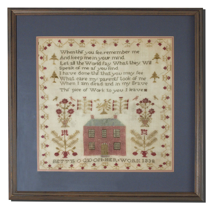 HAND STITCHED SAMPLER BY BETTY