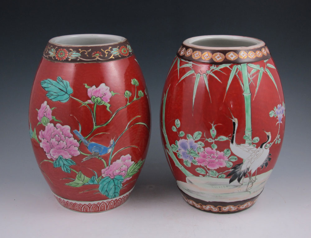 TWO JAPANESE KUTANI POLYCHROME 14671b