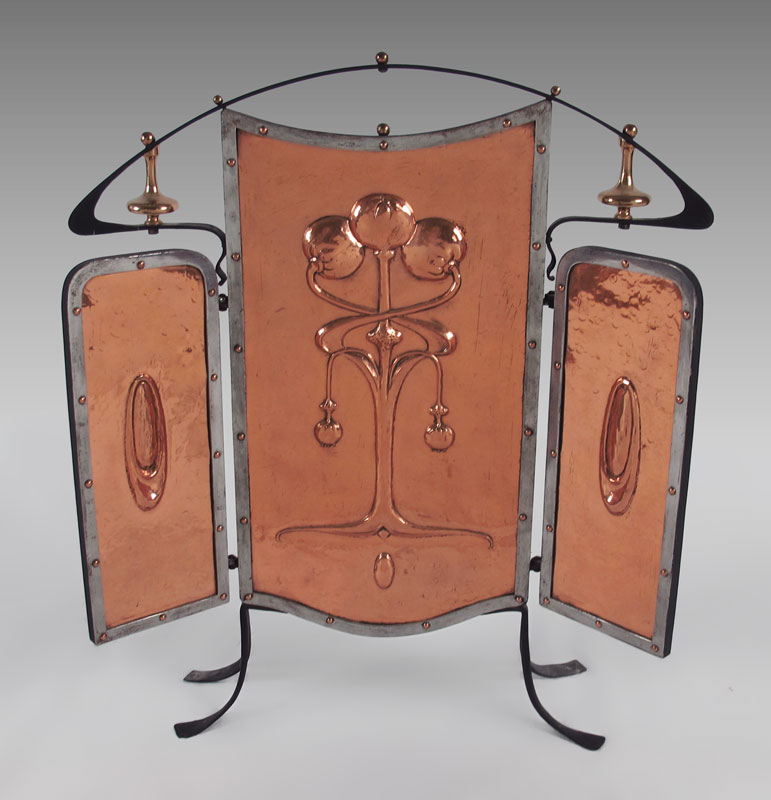 ART NOUVEAU COPPER IRON FIRE 14673b