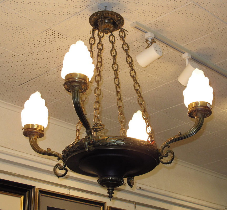 VICTORIAN 4 LIGHT CHANDELIER Patinated 146741