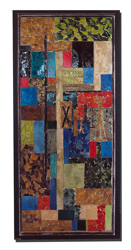 MOSAIC GLASS COLLAGE WALL HANGING: